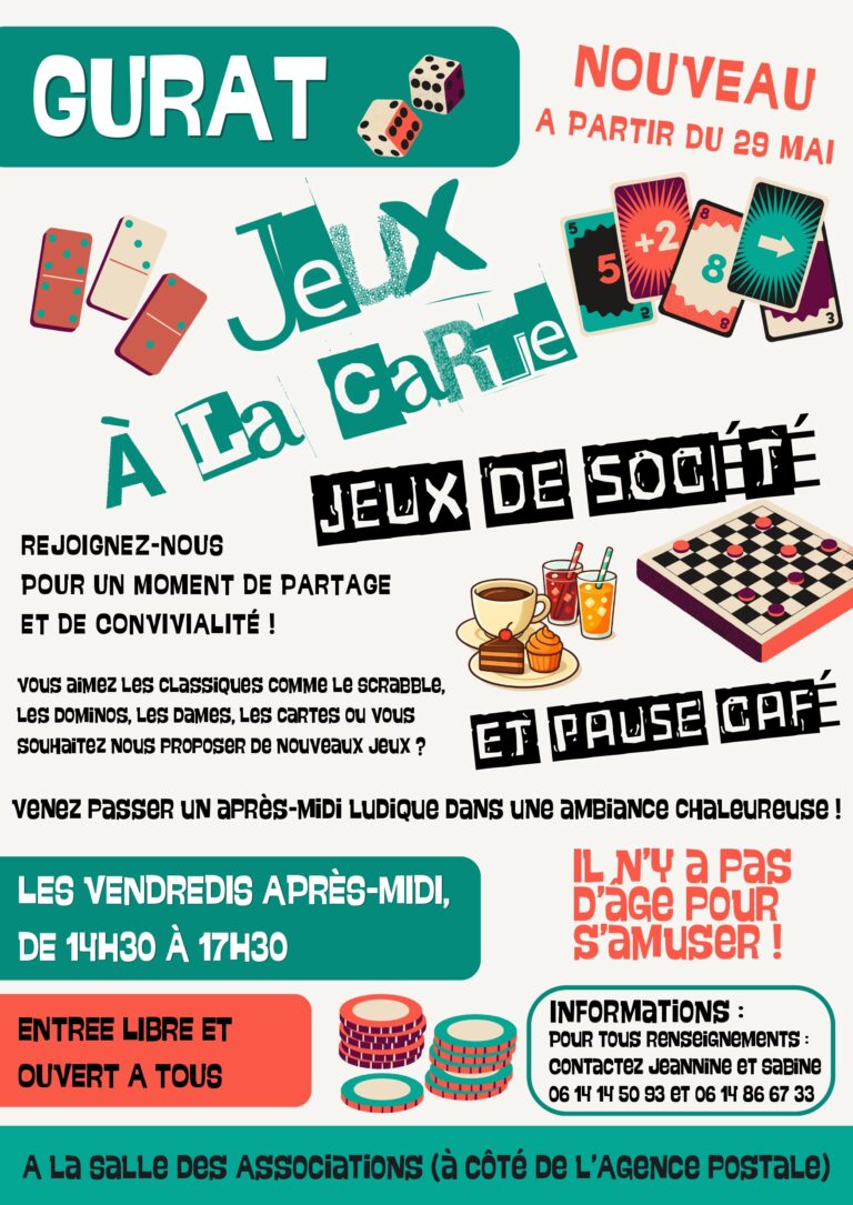 JEUX A LA CARTE : Jeux de société et Pause café